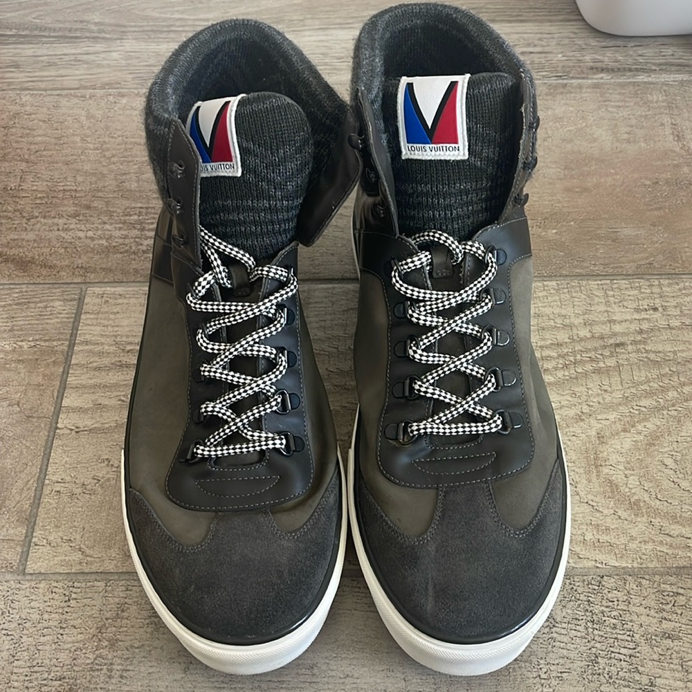 Louis Vuitton Black and White High-Top Sneakers